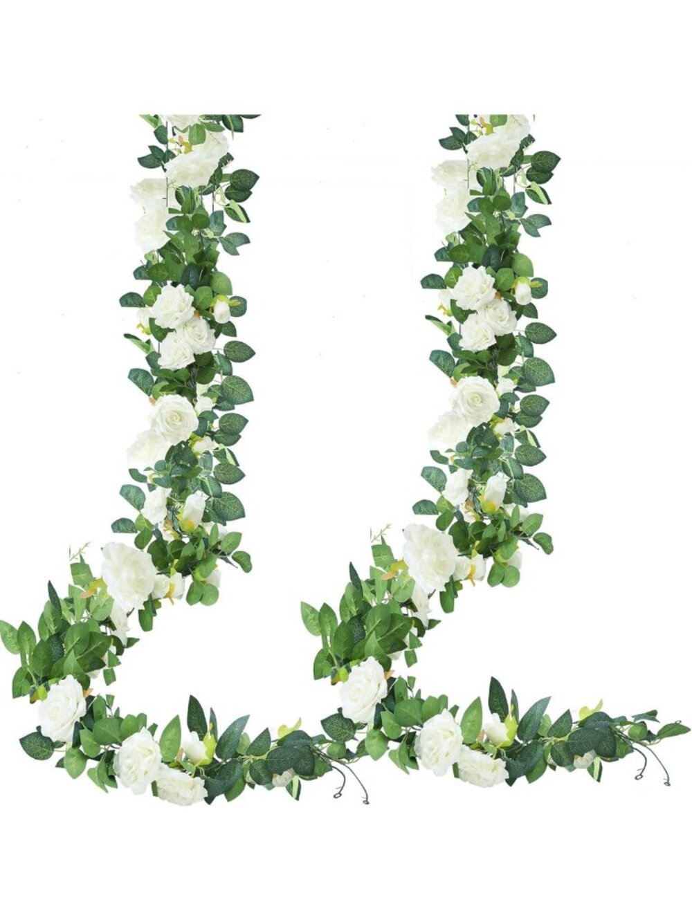 15.5Ft Artificial Rose Vine Garland - Faux Silk Floral Hanging Decor for